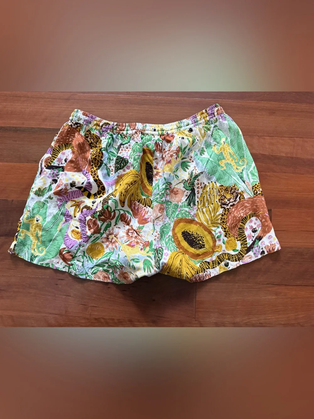 Tropical Floral Print Elastic Waist Shorts - Multi - Picture 2 of 4